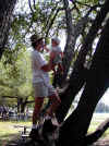 Daddy and Nico, in a tree...